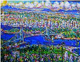 Unknown Vancouver Island Lions Gate Bridge painting